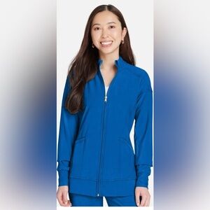 Women’s zip front warm-up solid scrub jacket
iflex by Cherokee